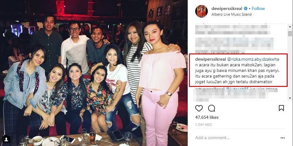 Gathering Pesbukers disebut jadi pesta miras, ini respons Dewi Perssik