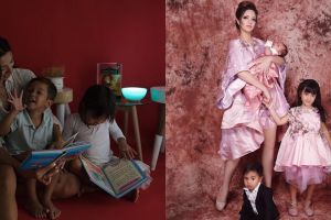 Beda gaya anggota girl squad saat momong anak, hot mom