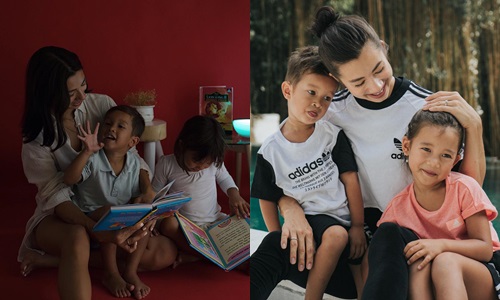 Beda gaya anggota girl squad saat momong anak, hot mom