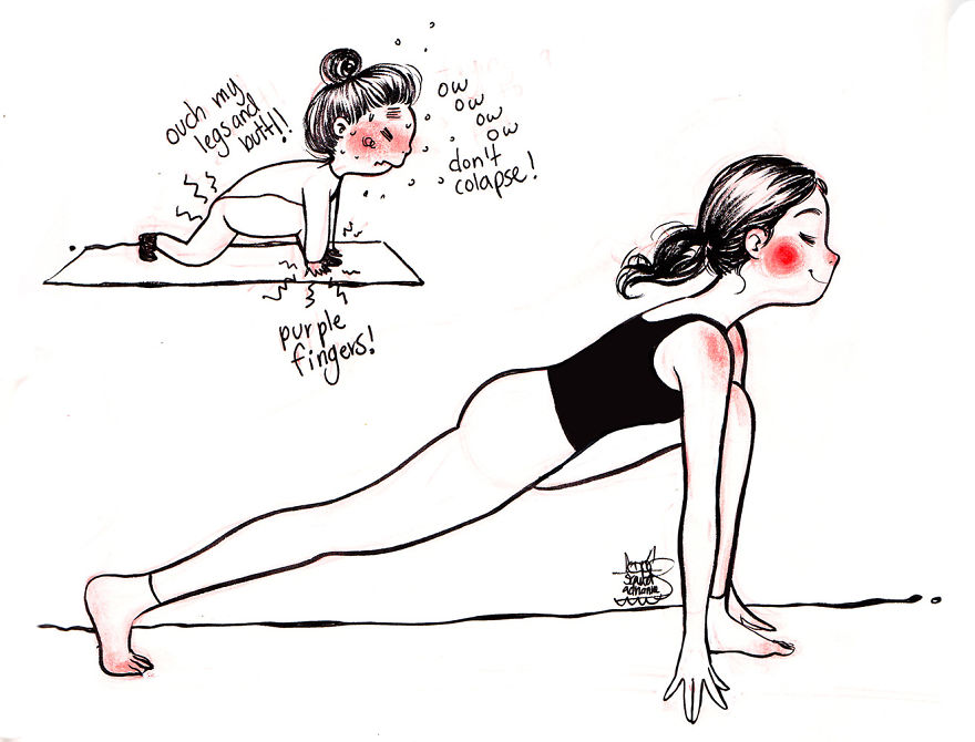 15 Ilustrasi ekspektasi vs realita cewek ketika yoga in bikin ngakak
