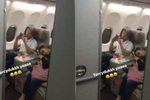 Posisi tidur Ayu Ting Ting di pesawat bareng Raffi tuai kontroversi