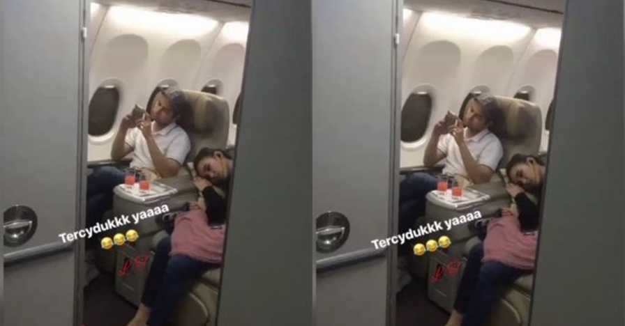 Posisi tidur Ayu Ting Ting di pesawat bareng Raffi tuai kontroversi