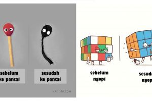 10 Ilustrasi before vs after nyindir keseharian ini ngena banget