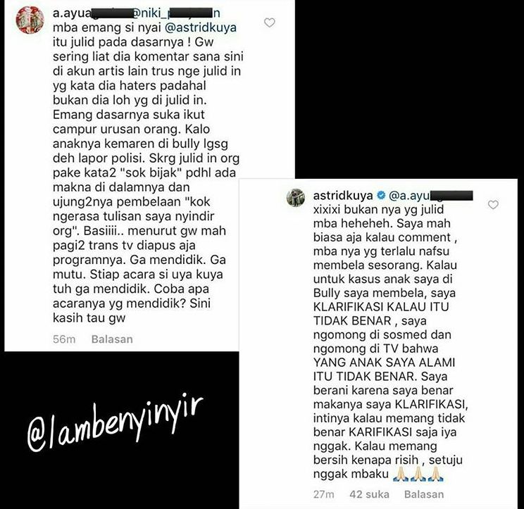 Tak terima acara suami dicibir warganet, begini pembelaan Astrid Kuya