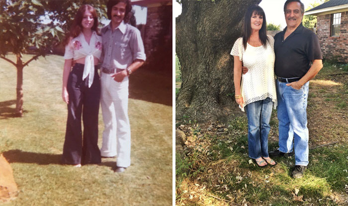 7 Pasangan ini berfoto ulangi pose yang sama usai puluhan tahun