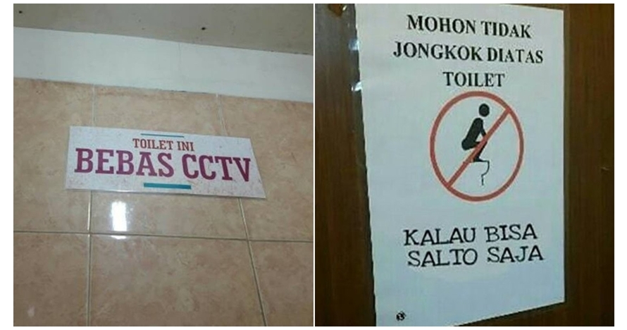 12 Peringatan di toilet ini kocaknya bikin lupa kalau lagi kebelet
