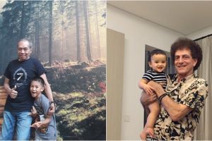 Gaya personel God Bless saat momong cucu, aura rockernya tak hilang