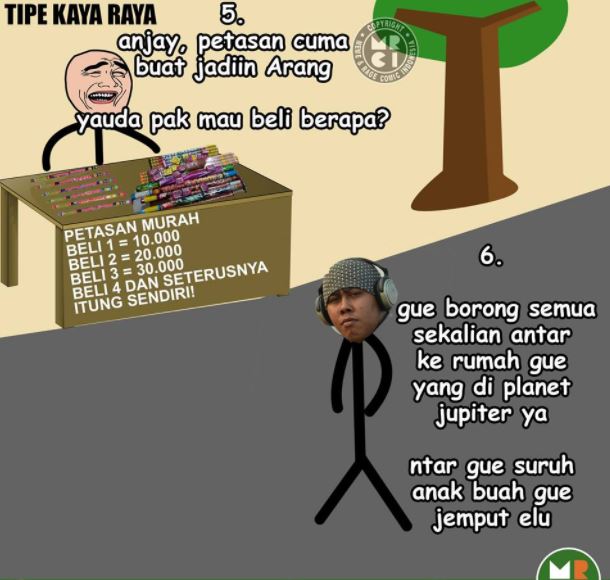 Komik strip 3 tipe pembeli petasan ini ngocolnya minta ampun