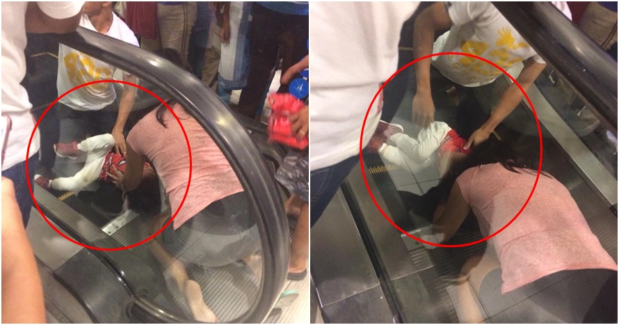 Detik-detik mendebarkan bocah terjepit di eskalator ini bikin ngilu