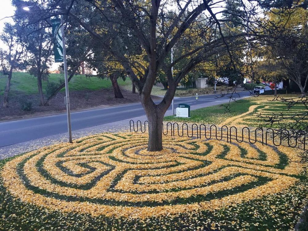 10 Foto karya seni dari guguran daun ini kreatif abis, bikin takjub