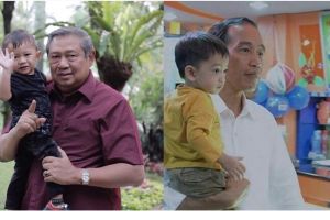Ini beda gaya Jokowi dan SBY momong cucu, sama-sama kakek idaman