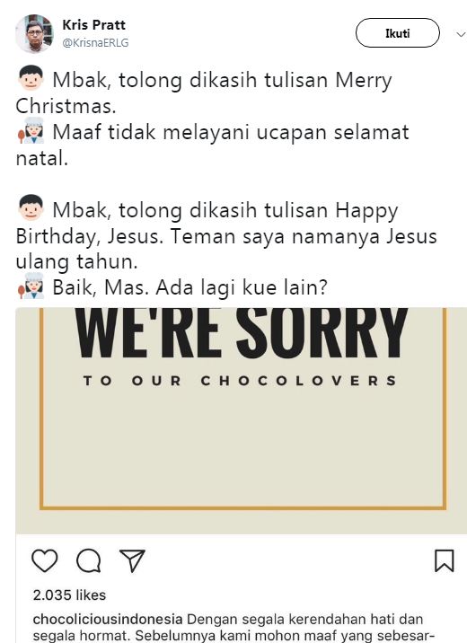 Toko kue tolak pesanan selamat Natal, ini komentar santai warganet