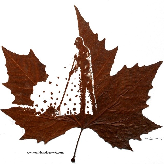 10 Karya seni ukiran daun  ini bikin pangling detailnya 