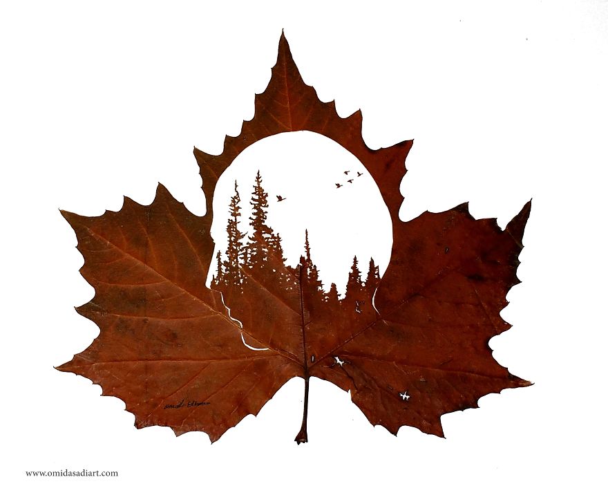 10 Karya seni ukiran daun ini bikin pangling, detailnya luar biasa