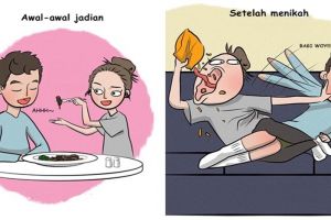 7 Ilustrasi ini gambarkan kocaknya kehidupan setelah menikah