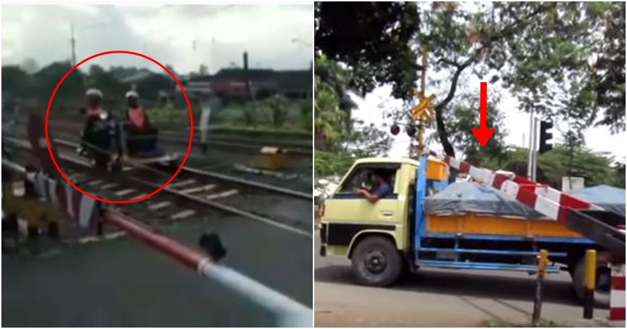 5 Momen lucu di perlintasan KA, ngeselin tapi bikin susah nahan tawa