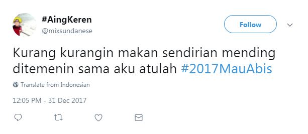 Pergantian tahun, 10 cuitan warganet ini bikin ketawa sampai 2018