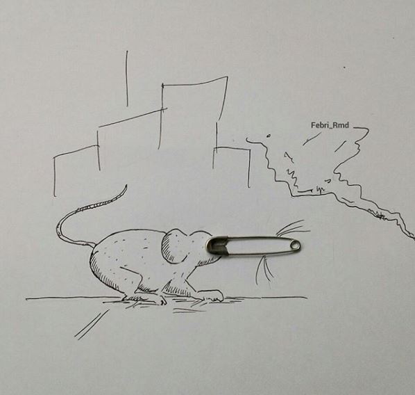 15 Ilustrasi kehidupan sehari-hari dari peniti ini unik banget