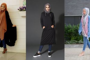 10 Gaya terbaru padu padan hijab kasual & celana jeans hits di 2018