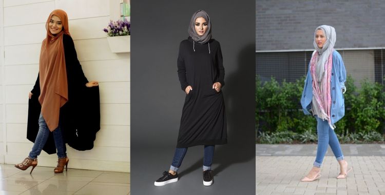 10 Gaya terbaru padu padan hijab kasual & celana jeans hi