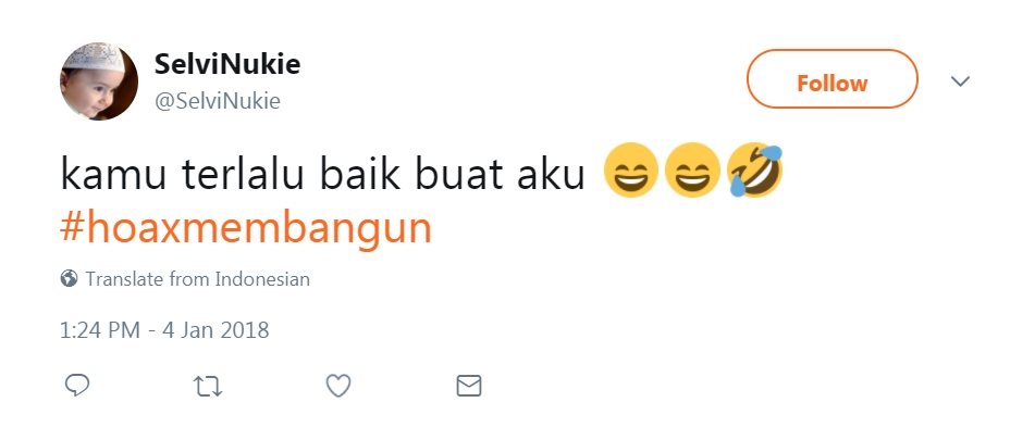 11 Cuitan kocak #HoaxMembangun ini bikin ceria harimu