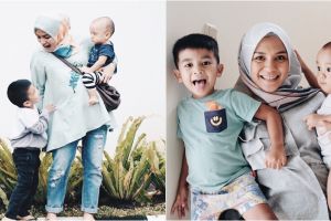 Asuh anak tanpa baby sitter, ini 10 foto Enno Lerian dan 4 anaknya