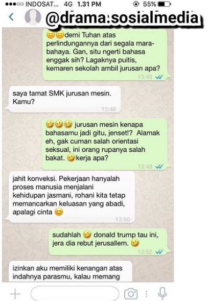 Percakapan gombal tingkat dewa ini endingnya malah bikin ngakak