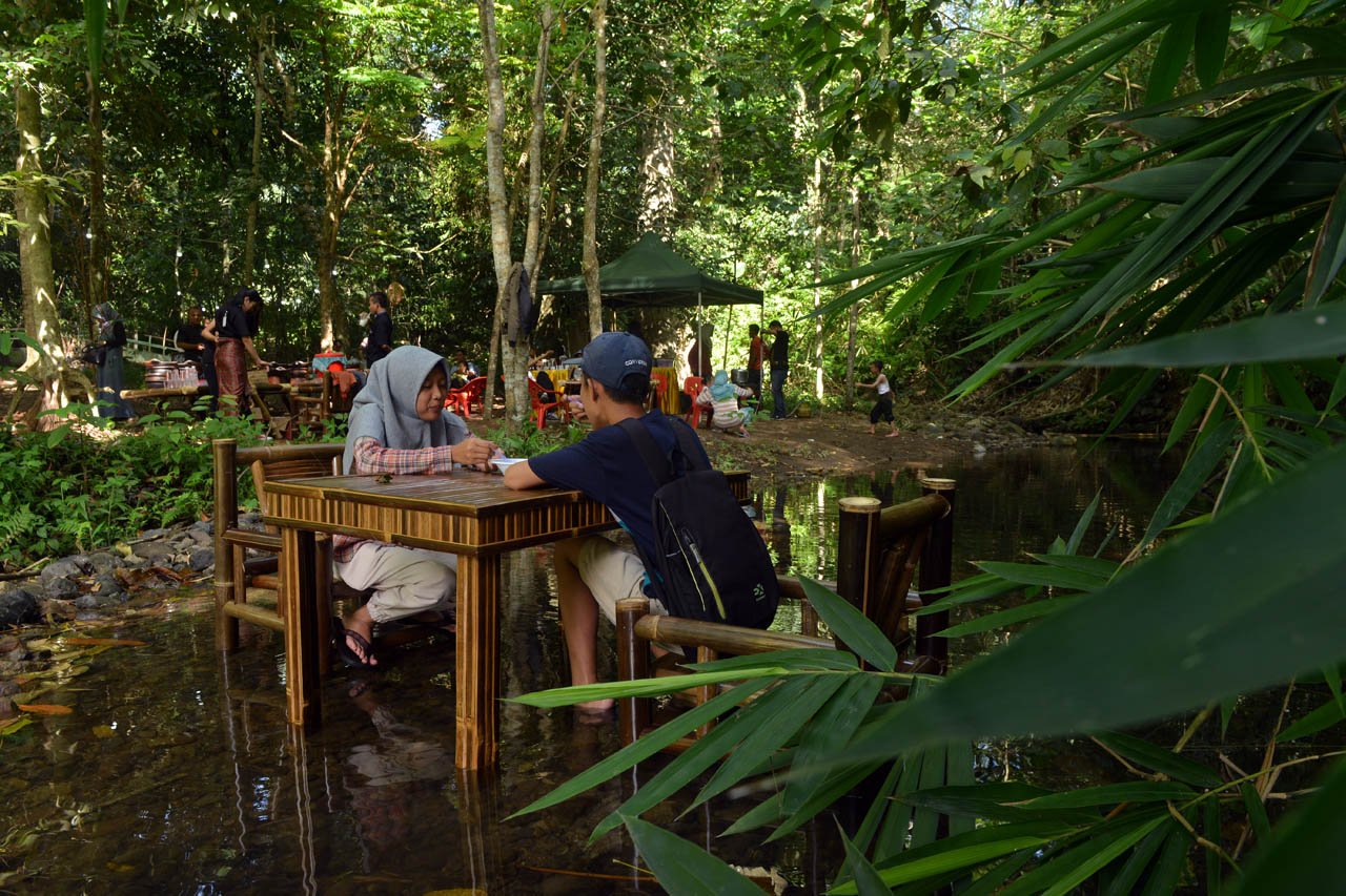 Rasakan sensasi berwisata di taman hutan Lampung, makan di sungai