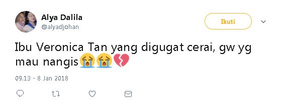 7 Ekspresi kesedihan warganet soal Ahok gugat cerai Veronica Tan