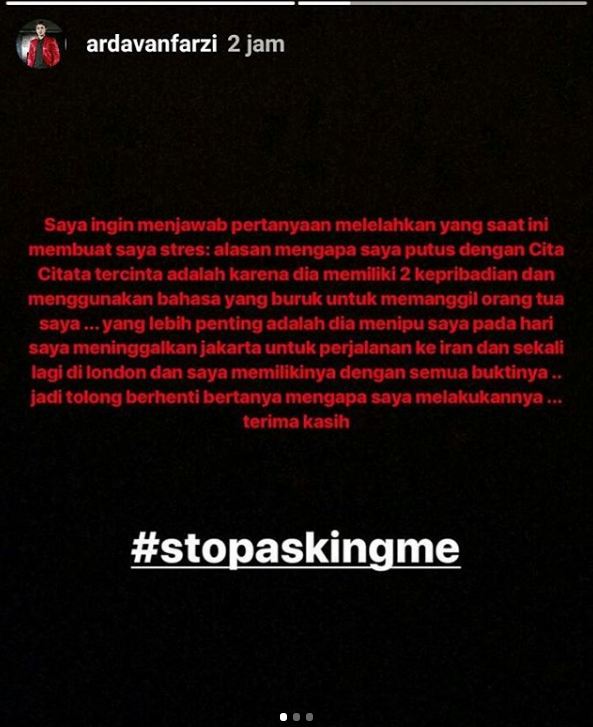 Putus, Cita Citata dan mantannya asal Iran saling sindir di medsos