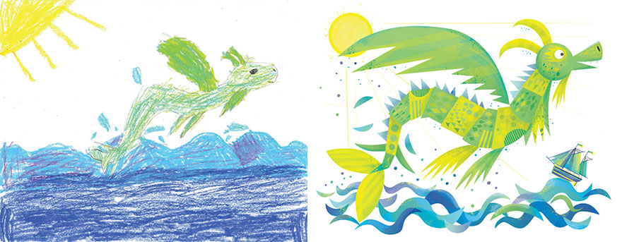 Seniman ubah 14 gambar karya anak-anak ini jadi ilustrasi keren 