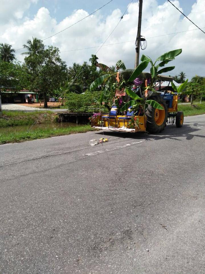 Pasangan ini nikah dengan dekorasi pohon pisang, diarak keliling desa