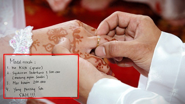 Siapa bilang nikah mahal? Ini tips modal menikah cuma Rp 600 ribu 