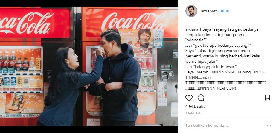 9 Postingan Ardan Naff ini bukti sosoknya humoris sekaligus romantis