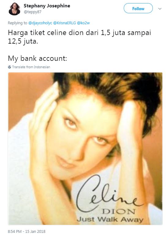 11 Postingan tentang harga tiket konser Celine Dion ini bikin ngakak