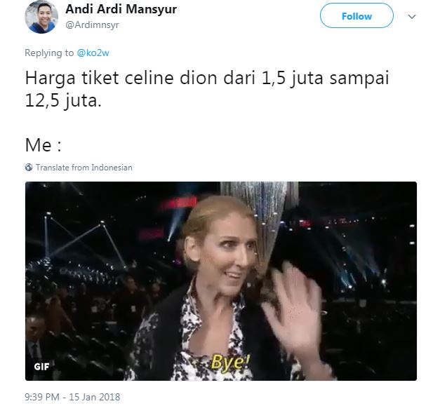11 Postingan tentang harga tiket konser Celine Dion ini bikin ngakak