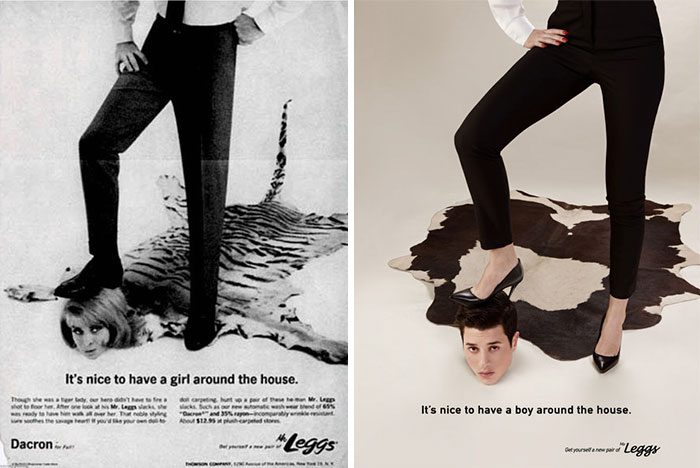 Fotografer tukar peran gender di 10 iklan jadul ini, bikin takjub 