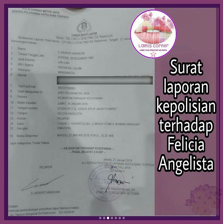 Dianggap lecehkan anggota TNI, Felicya Angelista dilaporkan ke polisi