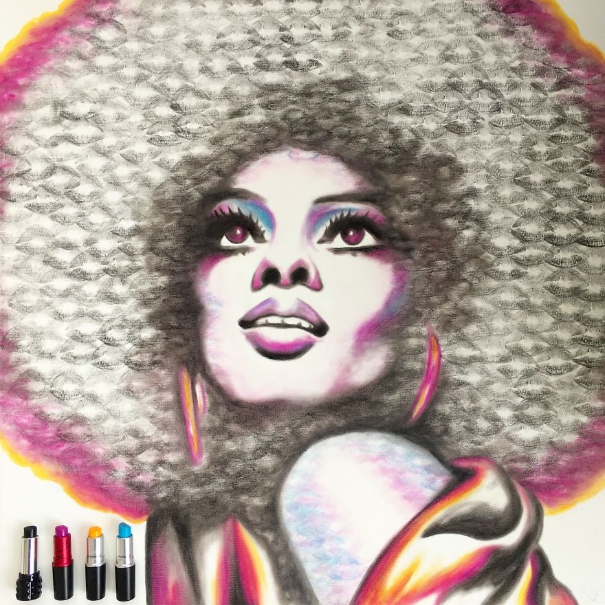 Dengan ciuman & lipstik, 10 lukisan ini bikin cowok mau jadi kanvasnya