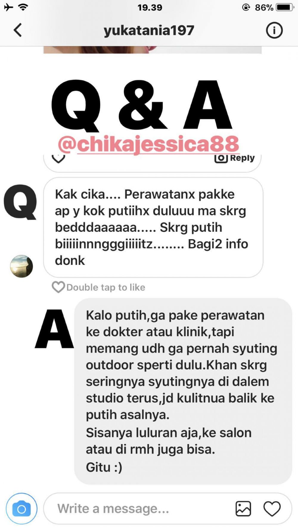 Disebut kulit putihnya beda, Chika Jessica ungkap rahasia perawatannya