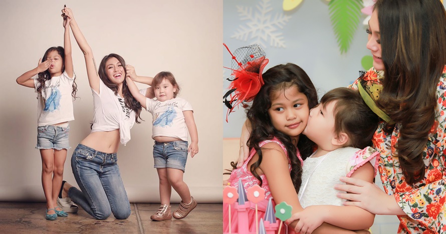 7 Momen Celine Evangelista dan dua putrinya, tunjukkan sisi keibuan