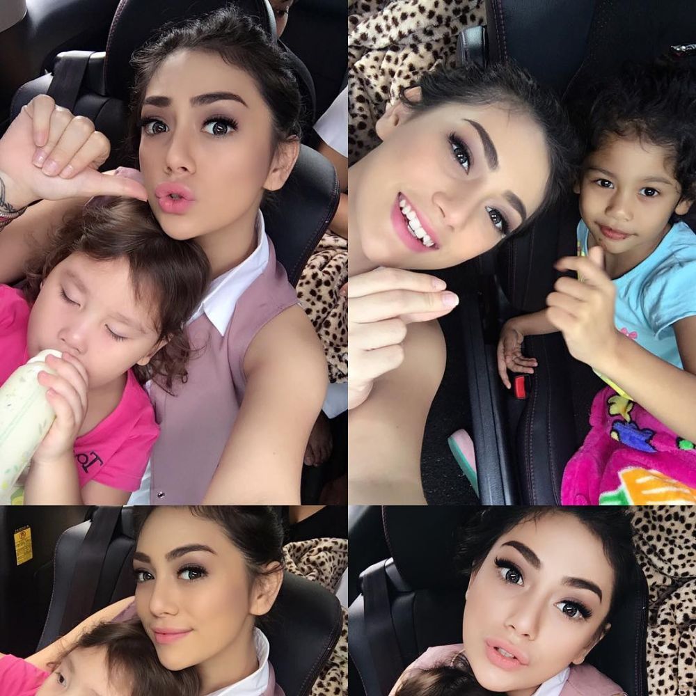 7 Momen Celine Evangelista dan dua putrinya, tunjukkan sisi keibuan