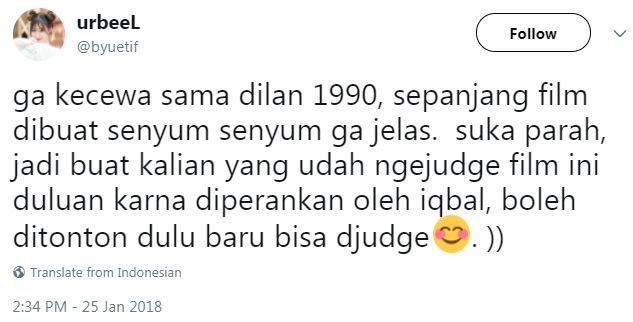 10 Komentar warganet ini bukti film Dilan 1990 di luar ekspektasi