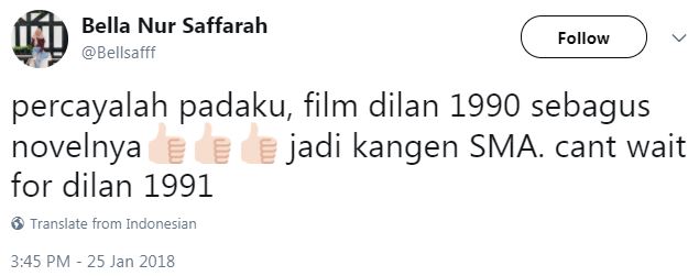 10 Komentar warganet ini bukti film Dilan 1990 di luar ekspektasi