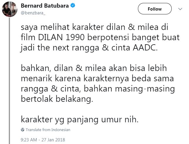10 Komentar warganet ini bukti film Dilan 1990 di luar ekspektasi
