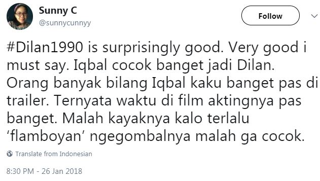 10 Komentar warganet ini bukti film Dilan 1990 di luar ekspektasi