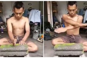 Aksi pria patahkan batako ini meyakinkan, tapi endingnya tak terduga