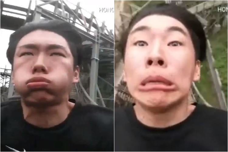Ekspresi 15 orang naik roller coaster ini bikin ikut tegang