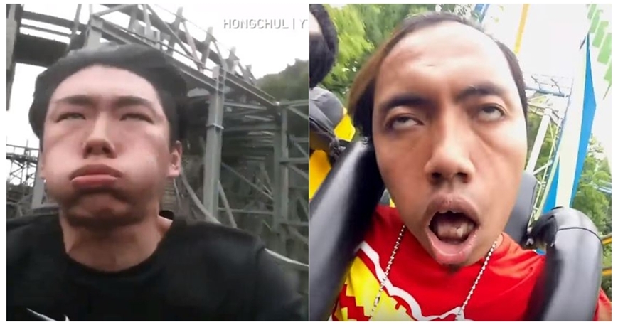 Ekspresi 15 orang naik roller coaster ini bikin ikut tegang