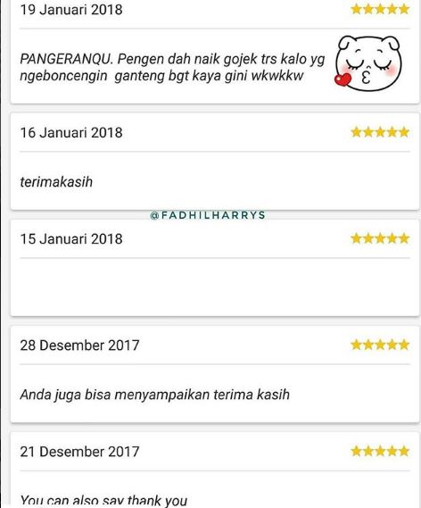 Awas baper, 10 pujian penumpang ke ojek online bikin senyum sendiri